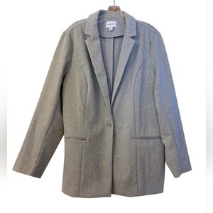 Nine West Gray Blazer Elevated Basic Preppy Classic Plus Size XXL